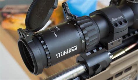 The driven hunt specialist with a wide field of view 37 to 9m at 100m with red dot to ensure quick target acquisition. . Fake steiner scope